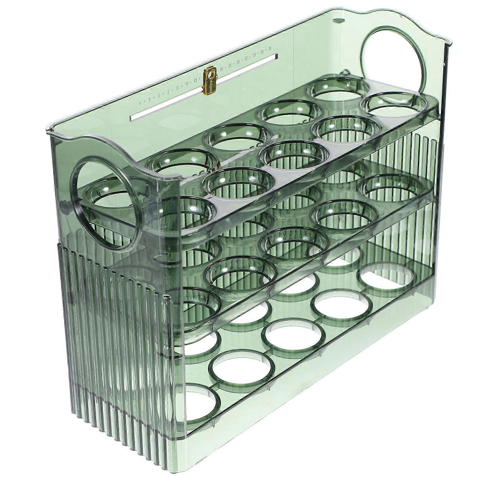 Refrigerator Egg Rack 2Pcs Rectangular Storage Container For Home Use Egg Storage 26.20X19.50X10.00CM Design