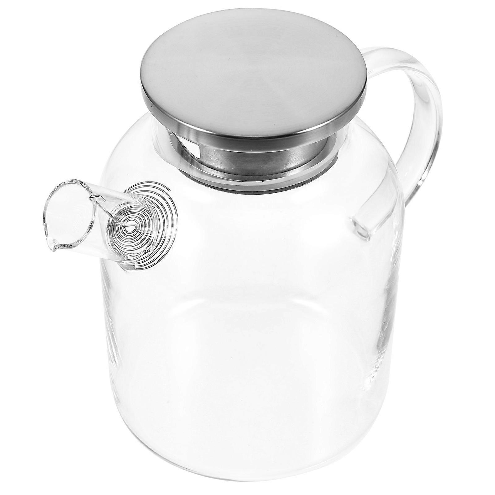 Large Capacity Glass Pitcher Transparent Juice Jug Family 1.6L Liquid Visibility Storage 1Pack