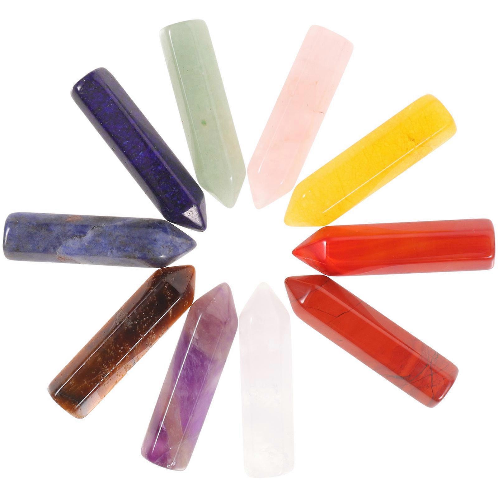 Crystal Pillar Decoration for Meditation 10Pcs Table Set