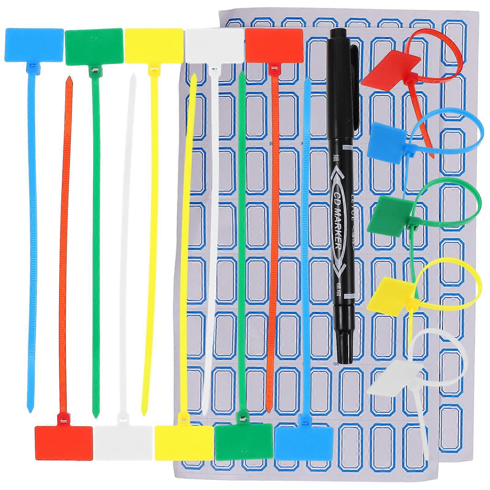 Cord Tags Nylon Cable Labels for Fastening 4Sets Multi Ties
