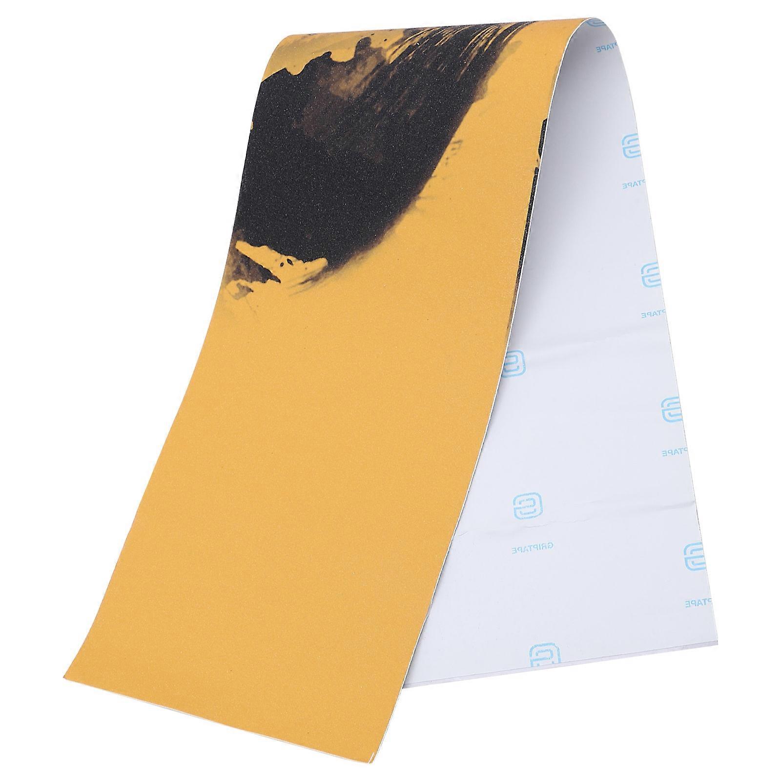 Skateboard Grip Tape for Skateboard with Decorative Yellow Frosted Sticker