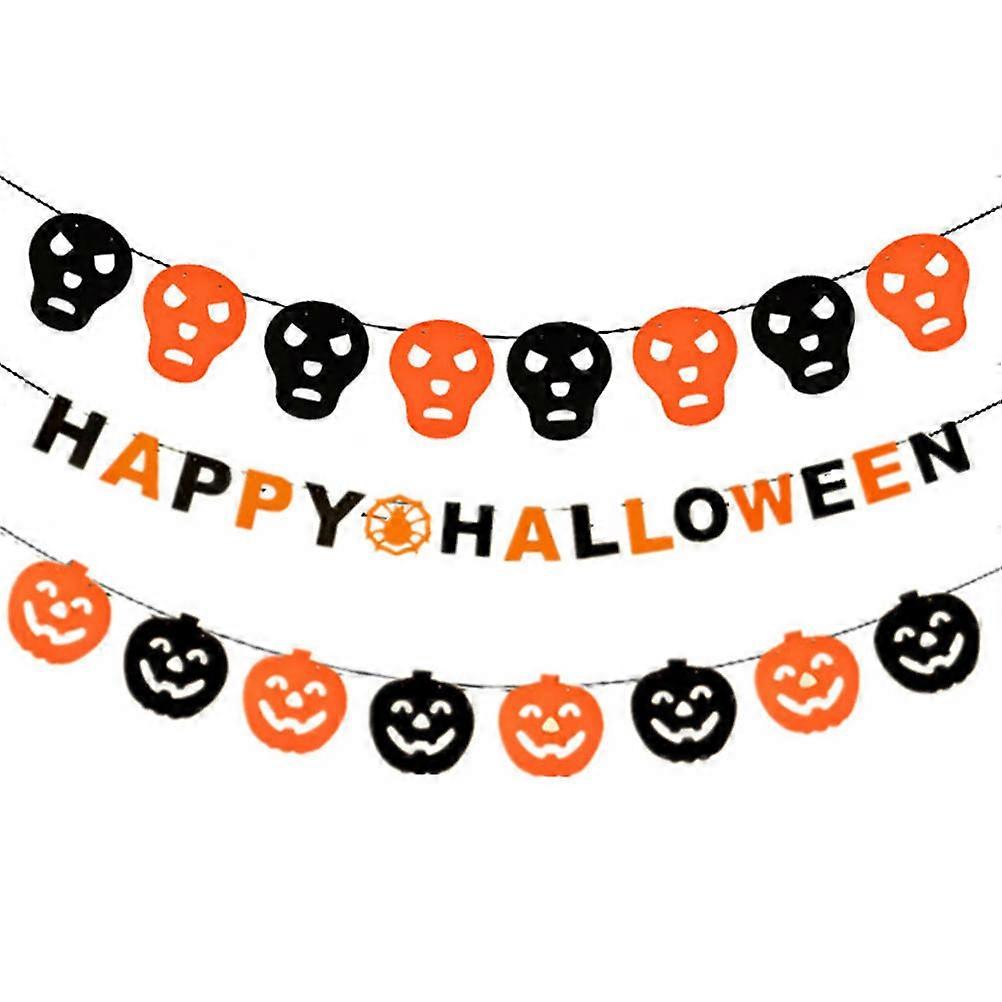 Halloween Party Banner Non-Woven Fabric Hanging Garland 6Pcs Set