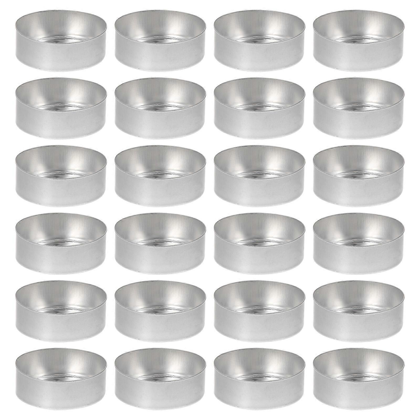 Tea Light Tin Aluminum Candle Holder for Storage 100Pcs Silver