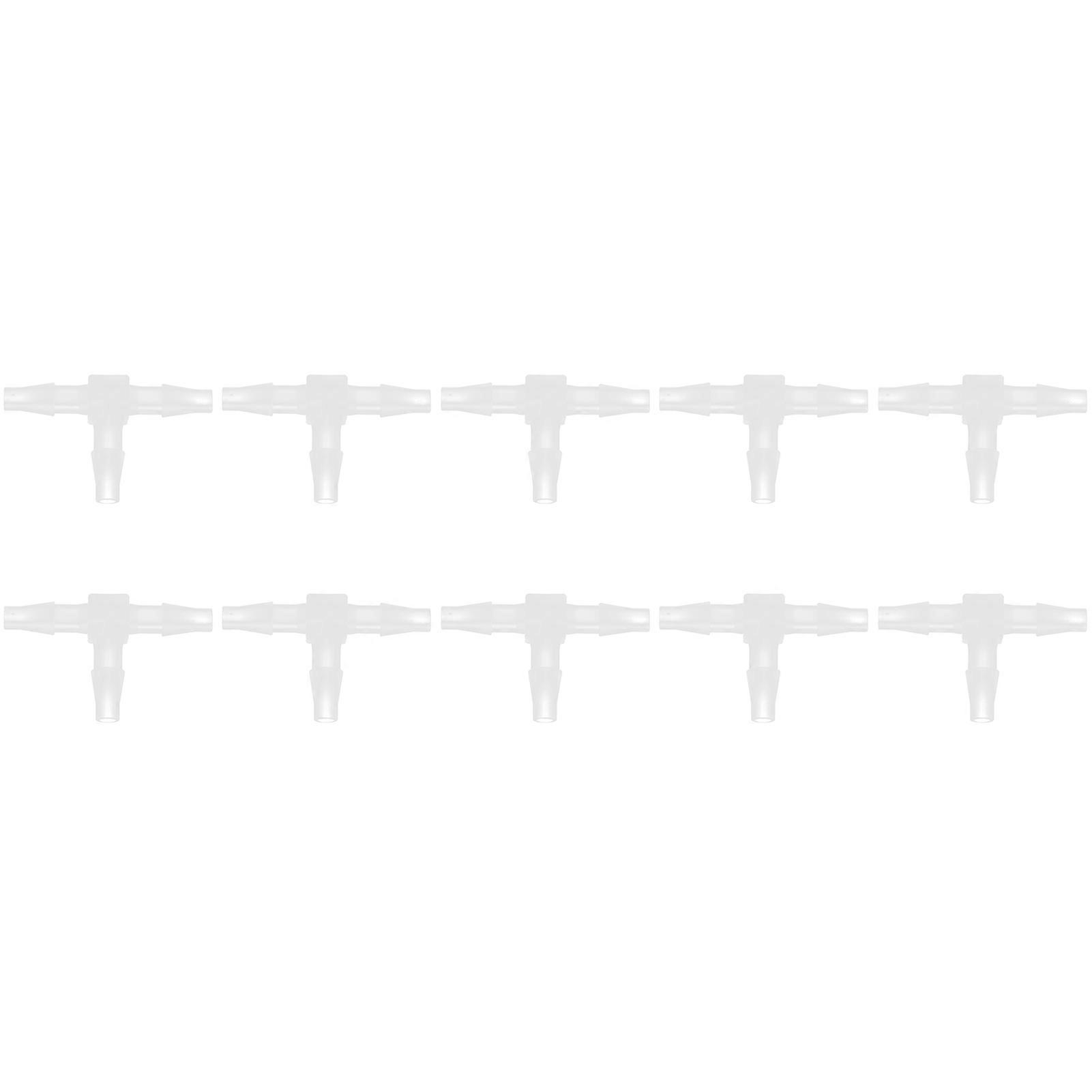10Pcs 3 Way Plastic T-Shaped Tee Barb Fitting PP, Pressure Proof