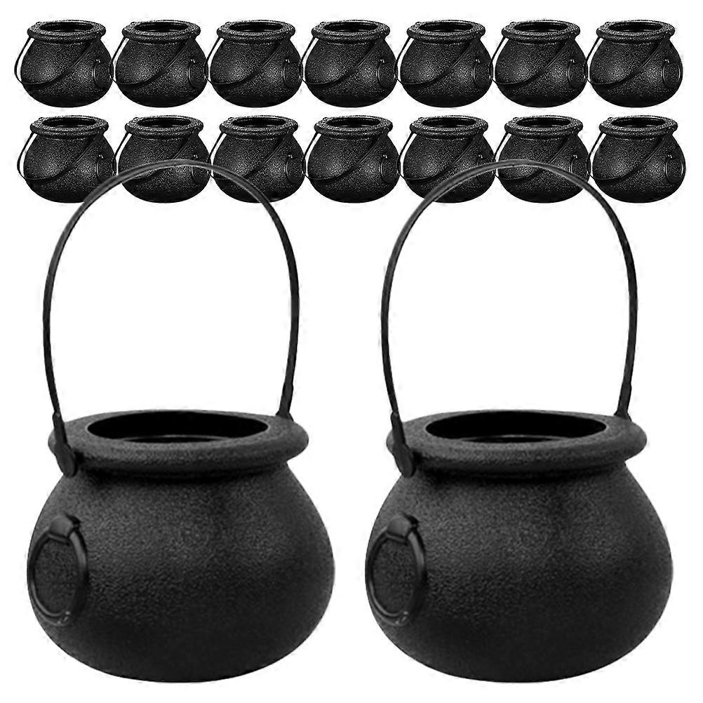 Mini Plastic Cauldron Candy Bucket Black Cauldron for Halloween 80Pcs