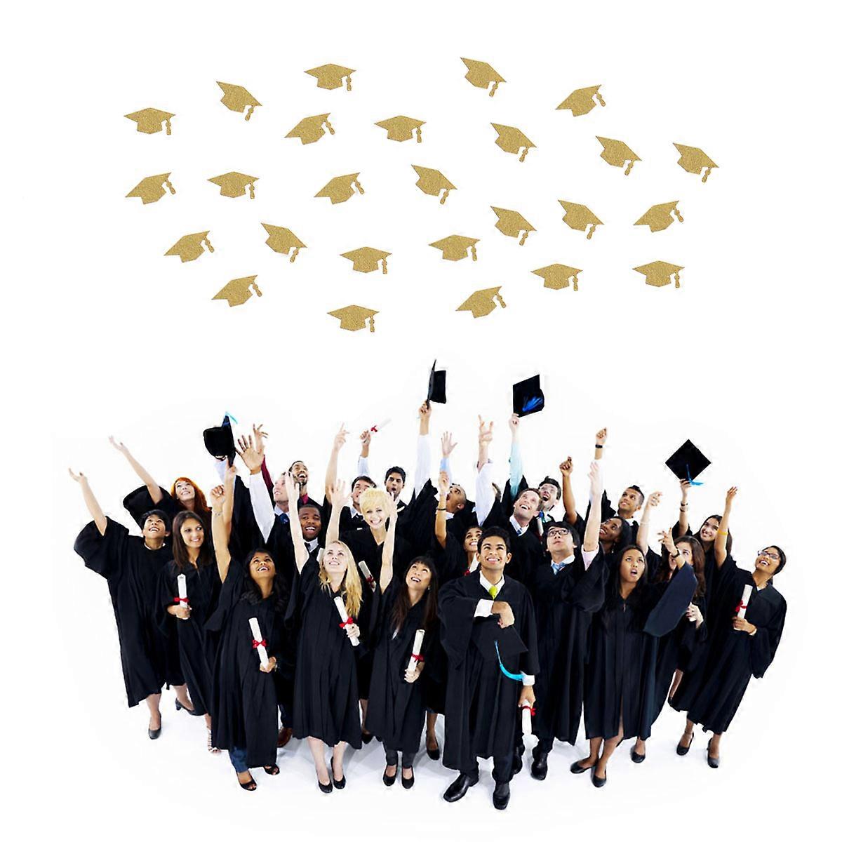 Creative Confetti Graduation Decor for Party 300Pcs Bachelor Hat Shape