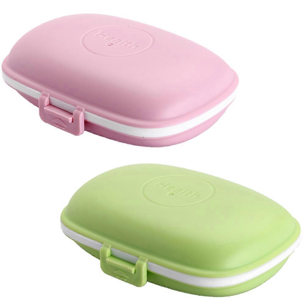 Assorted Color Portable Pill Storage Box PP Organizer with Compartments 4Pcs