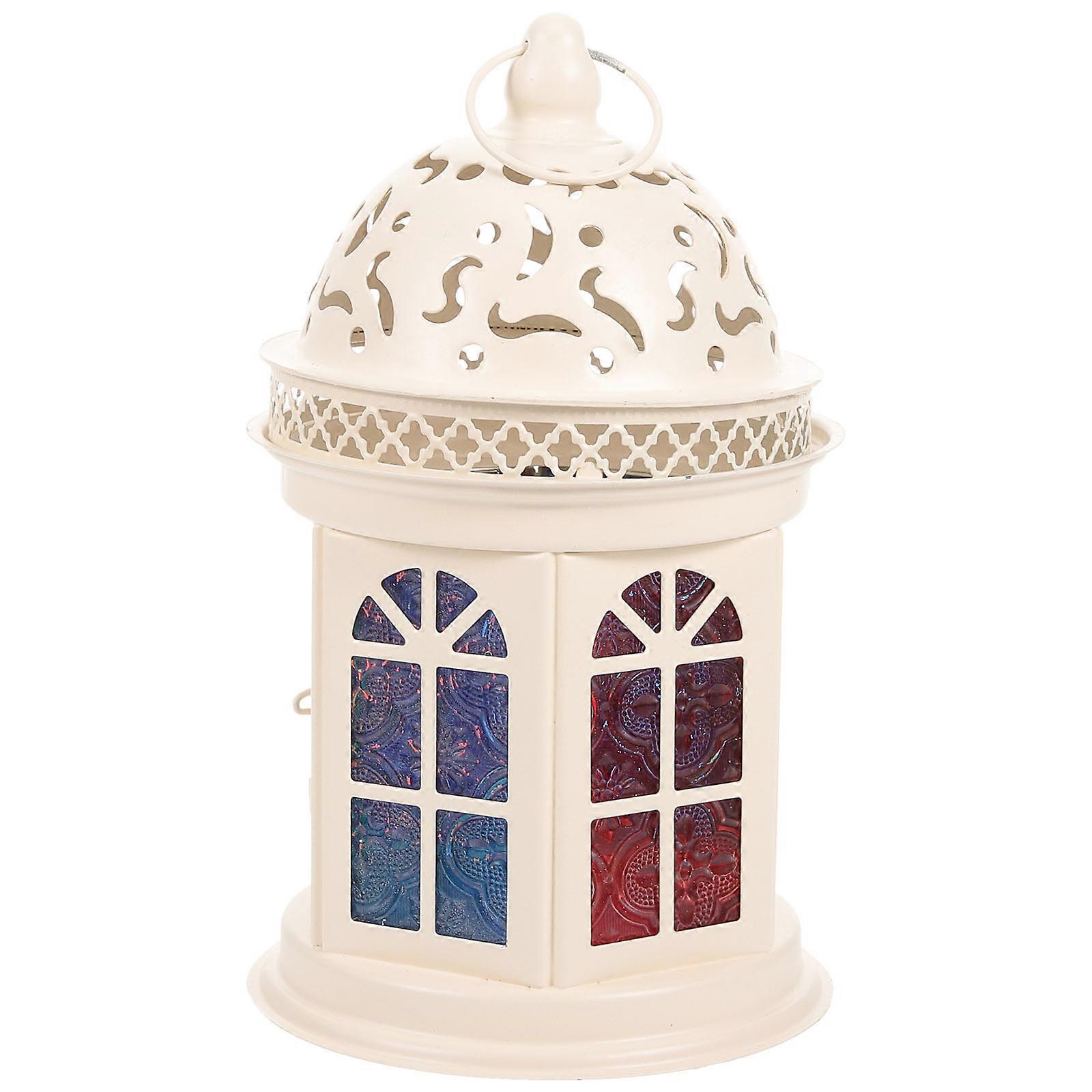 2Pcs Lantern Candle Holders White Decorative Lanterns for Pillar Candles