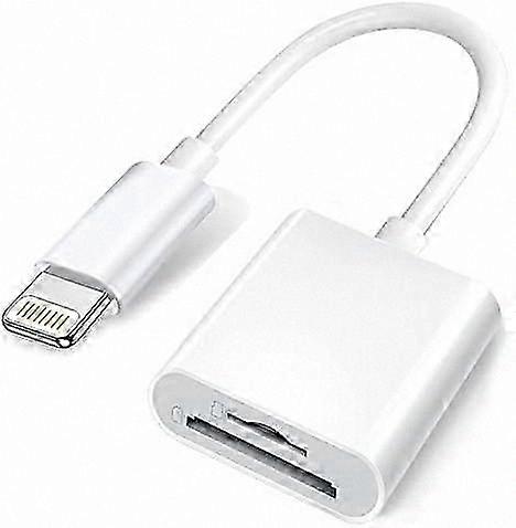 Dual Slot SD and TF Card Reader for /, 2-in-1 Memory Card Adapter with Lightning Connector, Plug-and-Play Micro SD Card Reader for iOS Devices