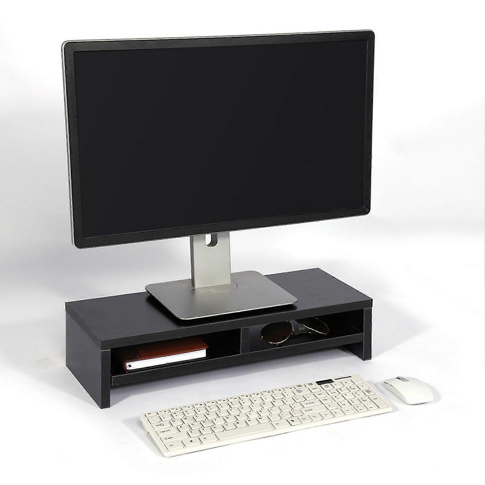 Desktop Monitor Stand LCD TV Laptop Rack Computer Screen Riser Shelf Platform Office Desk Black