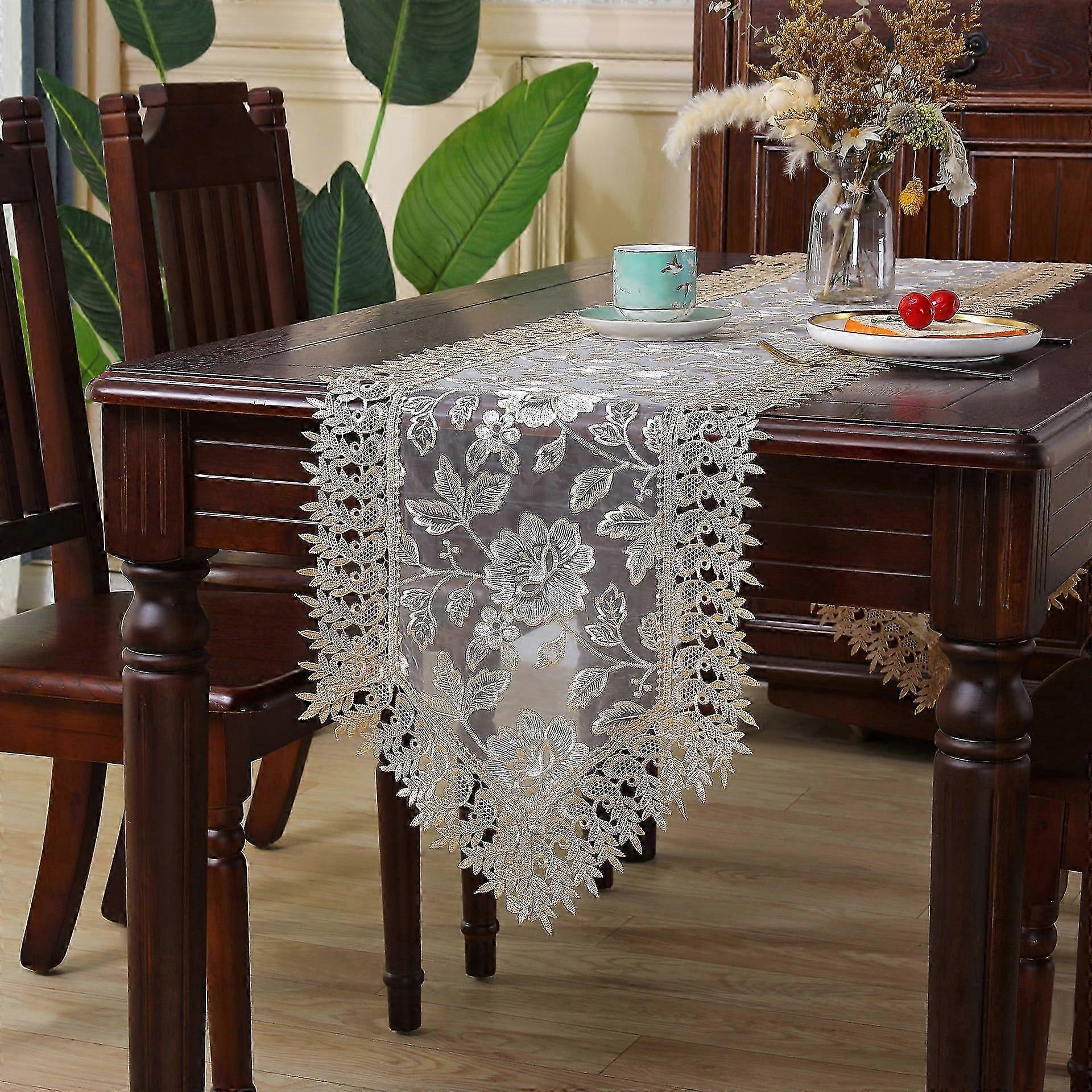 2025 dernier modèle dentelle chemin de table brodé commode écharpe macramé pour
