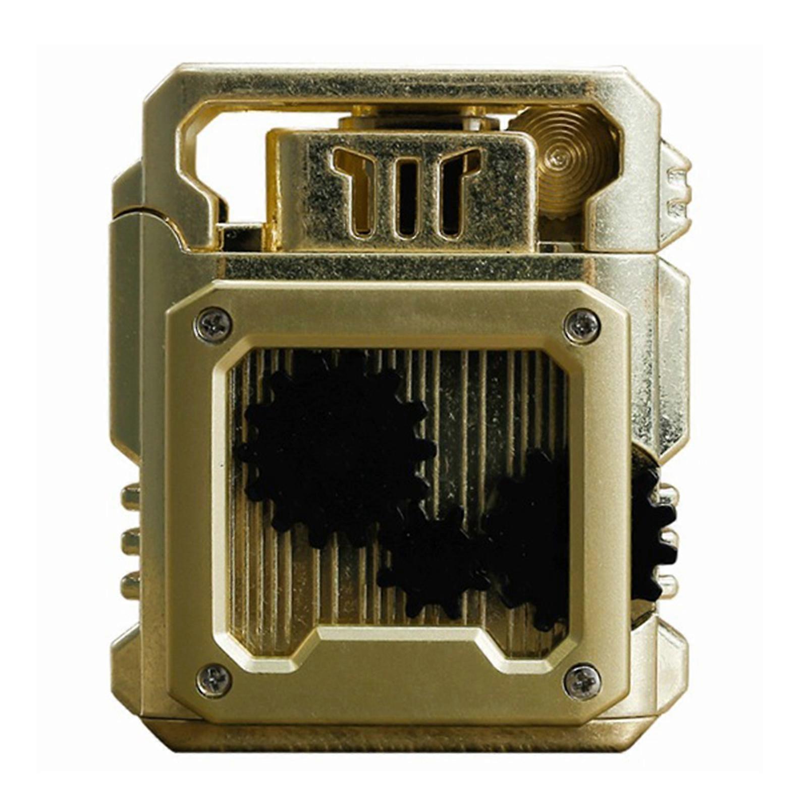 Unique Collectible Geared Lighter Mechanism Double Cotton Cores Windproof Present for Men