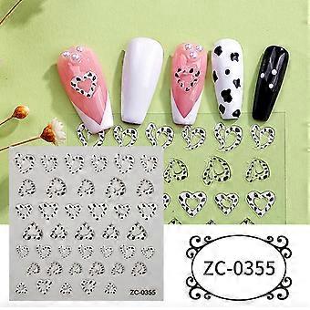 INS Relief Nagelaufkleber 5d Weichkleber Liebe Neujahr Nagelaufkleber DIY Kristall Kaninchen Jahr Nagelaufkleber ZC-035560 * 60mm nacktes Stück