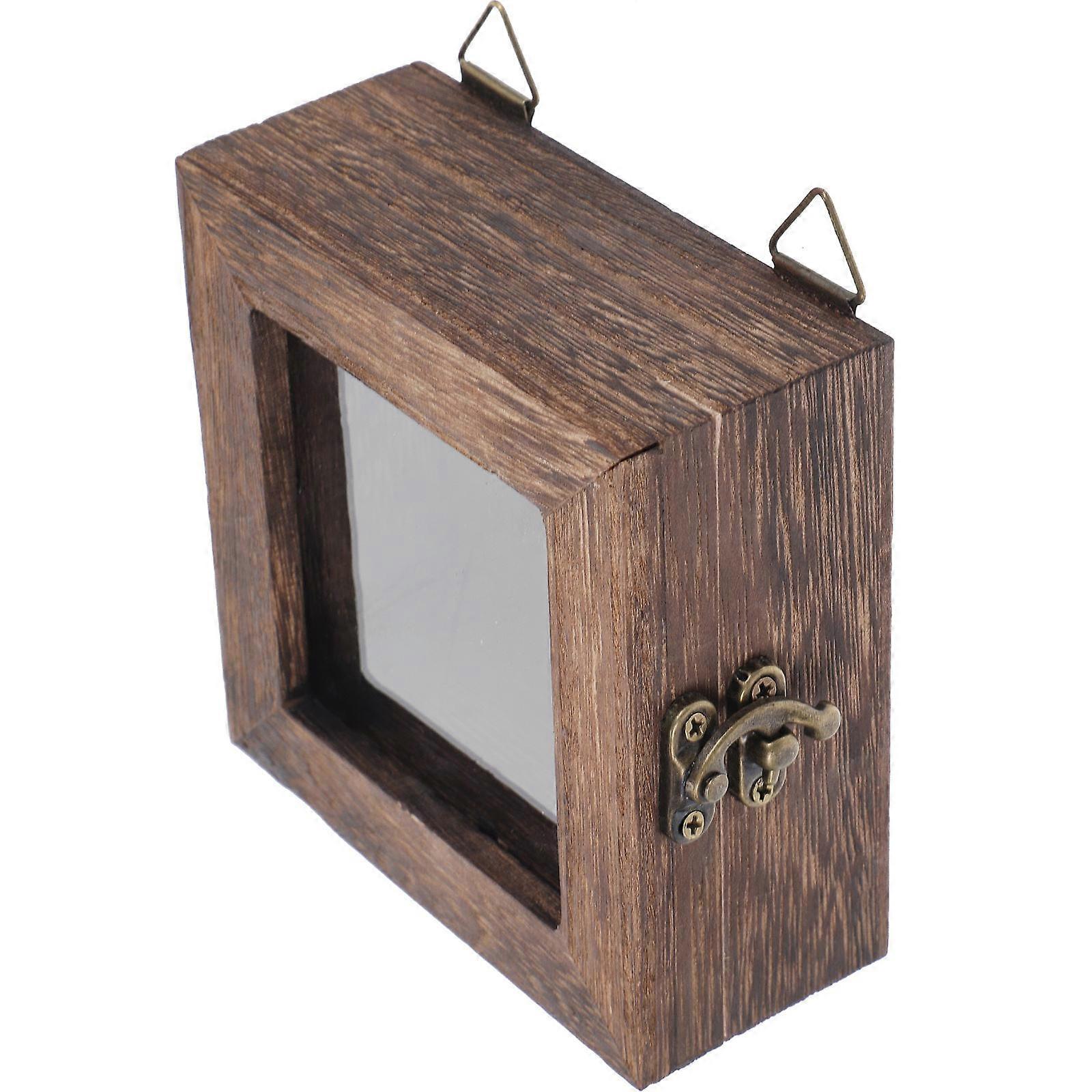 Holder Specimen Display Box for Home Use 2Pcs Coffee Color
