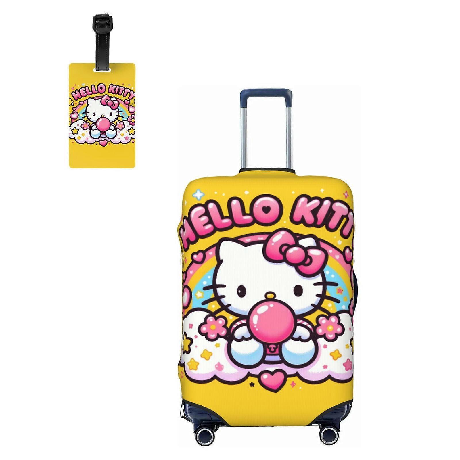 Hello Kitty Travel Suitcase Cover, Washable Elastic Luggage Protector for 25"-28" Bags, Compatible with Most Hard Shell Suitcases, Concealed Zipper,