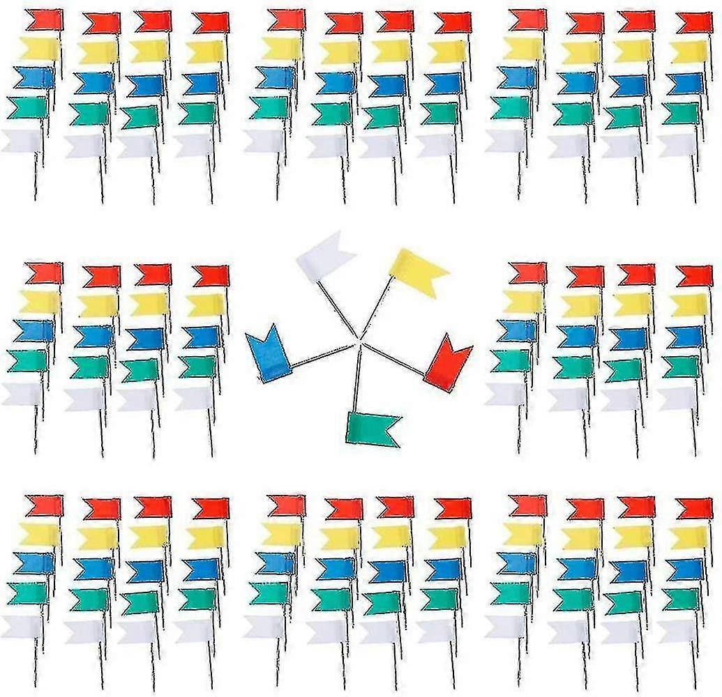 200 Marking Flags Marking Pins Of The World Map Pin Board, Multicolor 26s