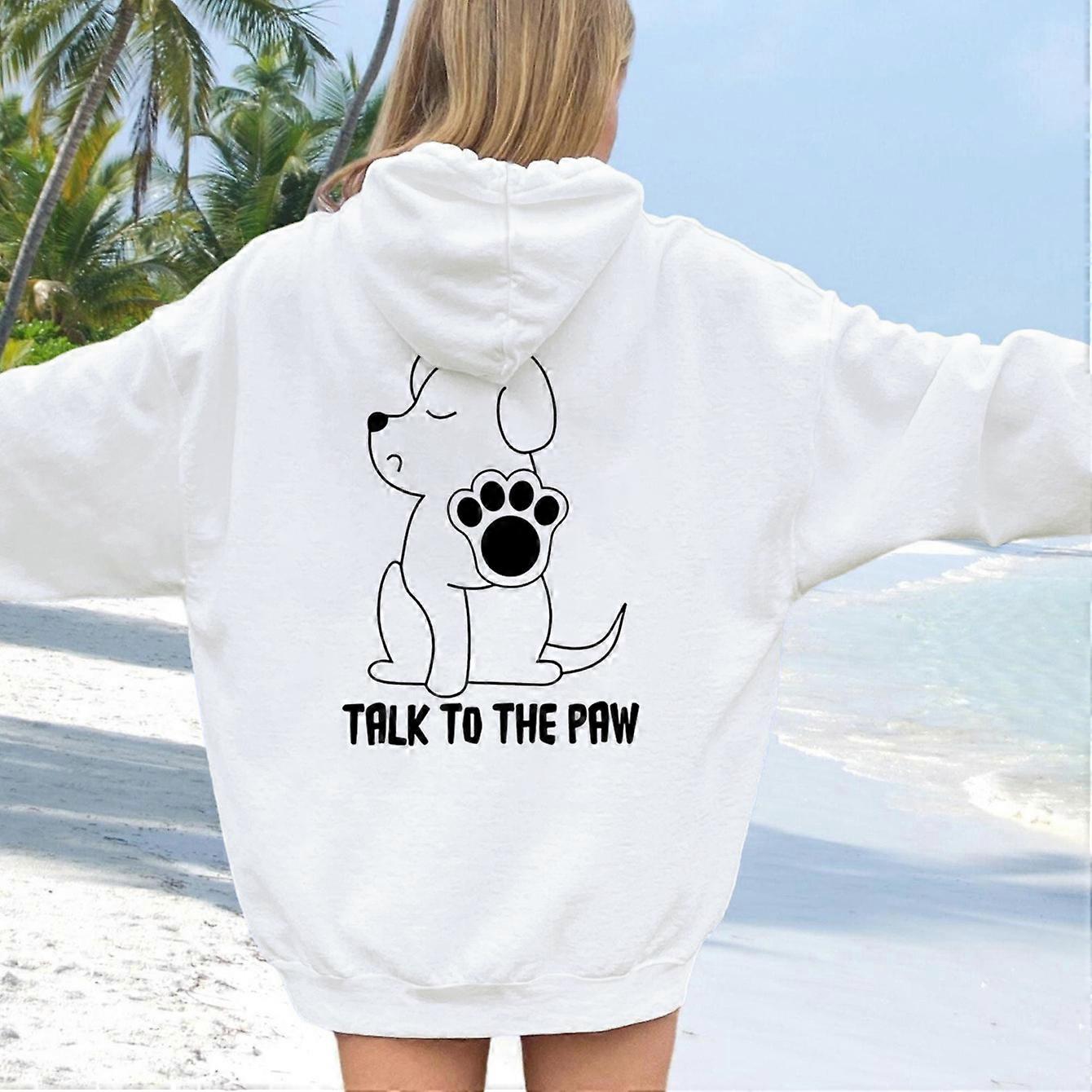 Women's Solid Color Cartoon Print Kangaroo Pocket Drawstring Print Hoodie