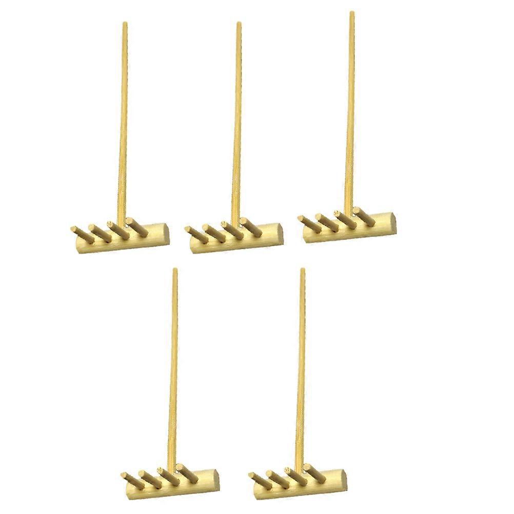 Bamboo Rake Four Teeth Sand Rake for Sand Table Use 10Pcs Set