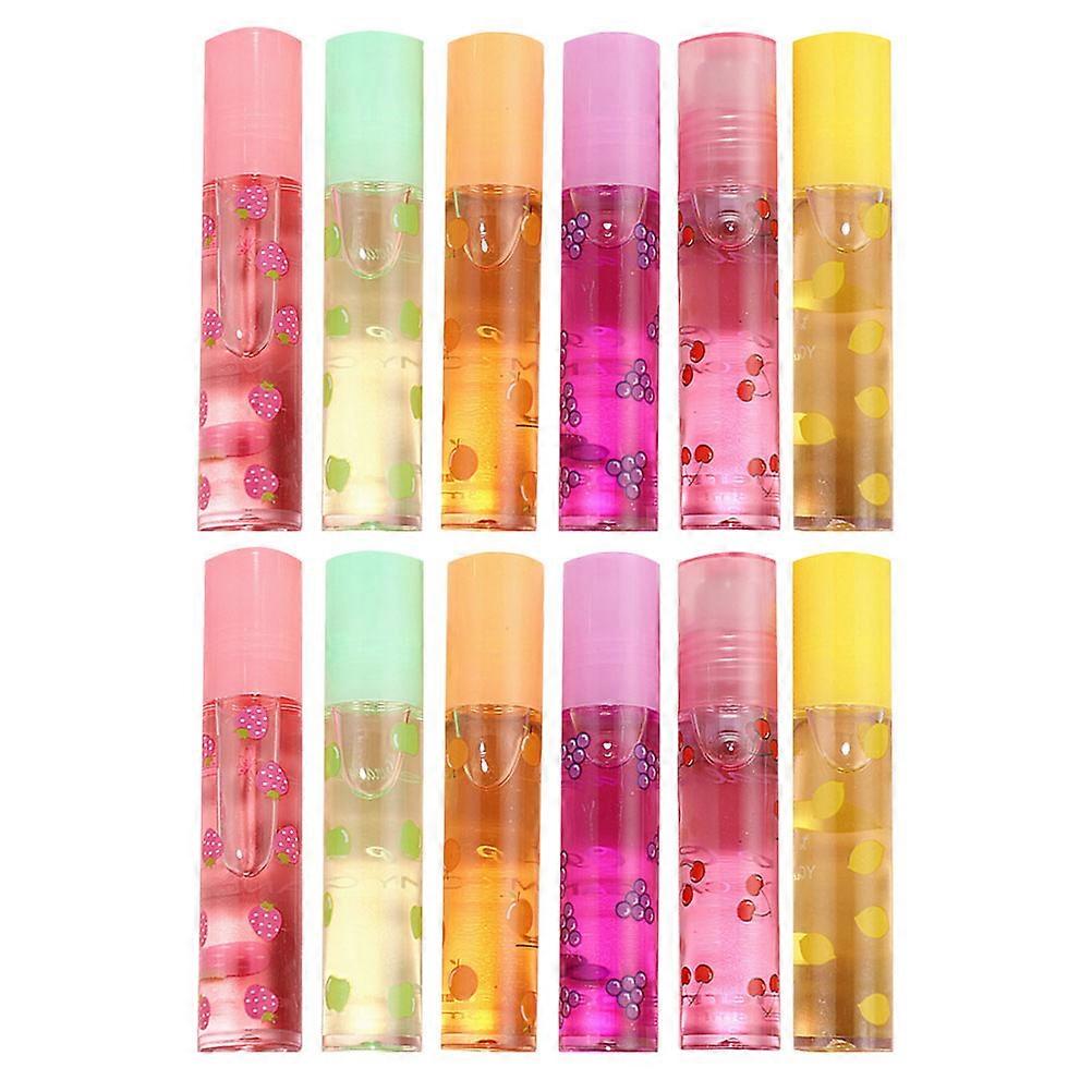 Transparent Lip Gloss Moisturizing Lipstick Fruit Lip Gloss 12Pcs Set