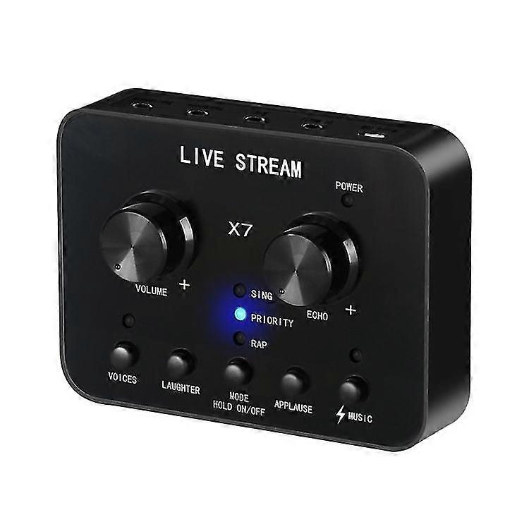 X7 Sound Card Voice Changer Mobile Phone And Computer Compatible With External Electronic Voice Call Microphone Live Sound Card