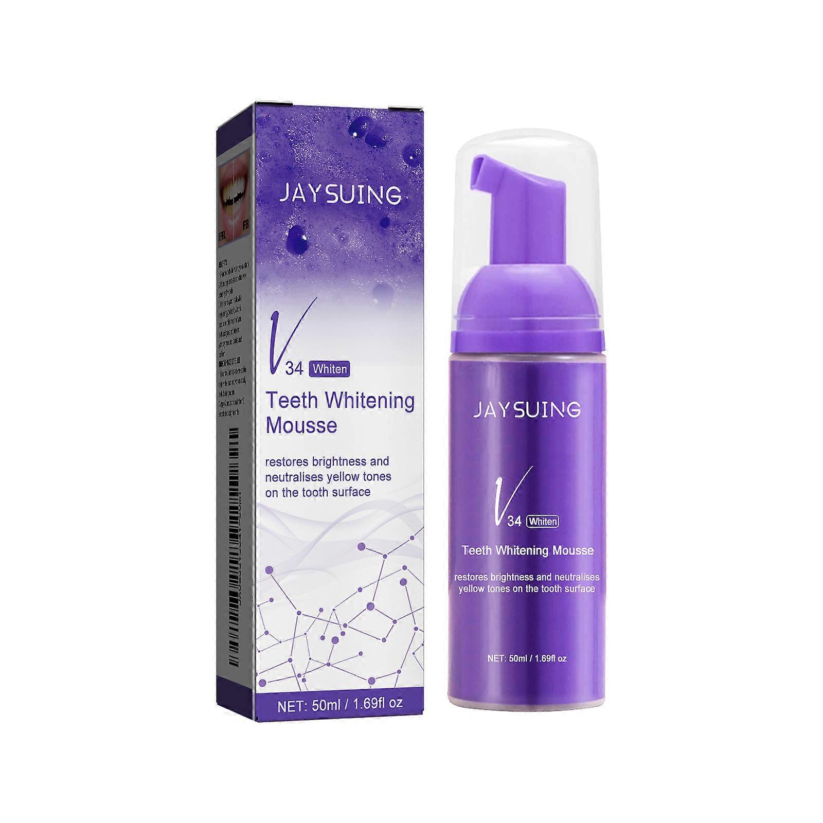 Jaysuing V34 Brightening Toothpaste - Whitens Teeth Corrects Yellowing Cleans Stains