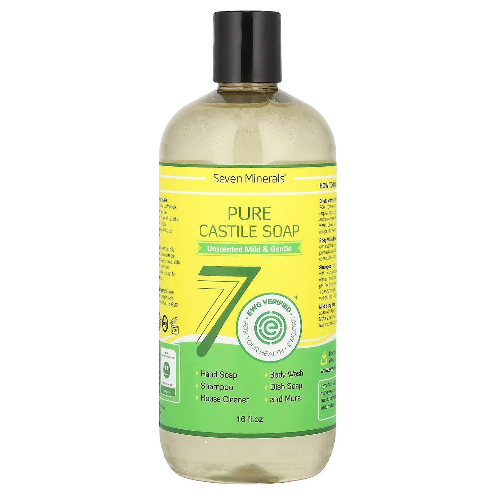Pure Castile Soap, Unscented Mild & Gentle, 16 fl oz
