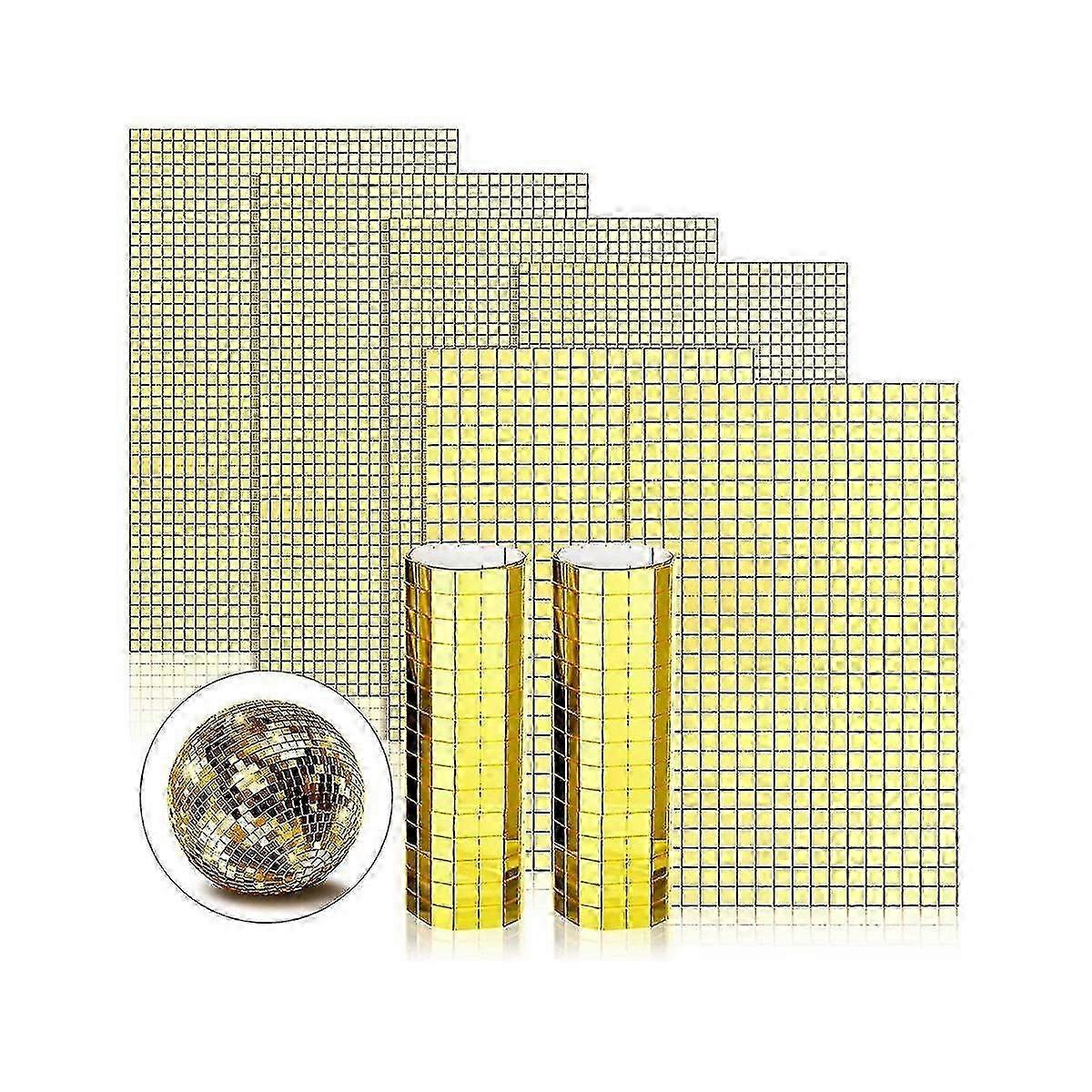8100 Pcs Self Adhesive Mirrors Mosaic Tiles 5 X 5 Mm And 10 X 10 Mm For Diy Disco Ball Craft Disco
