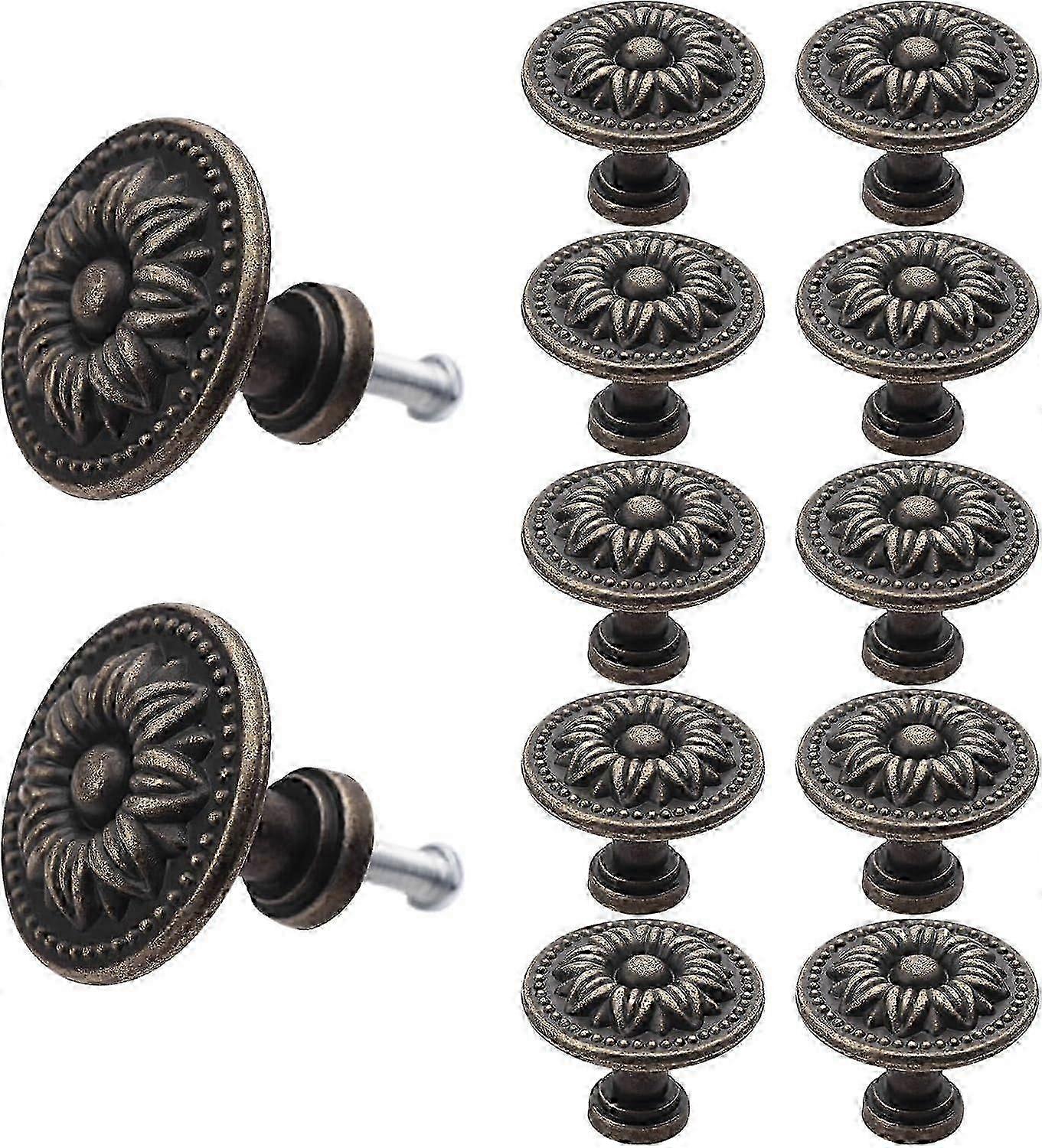 12-Pack Drawer Knobs, Vintage Cabinet Door Knobs with Screws