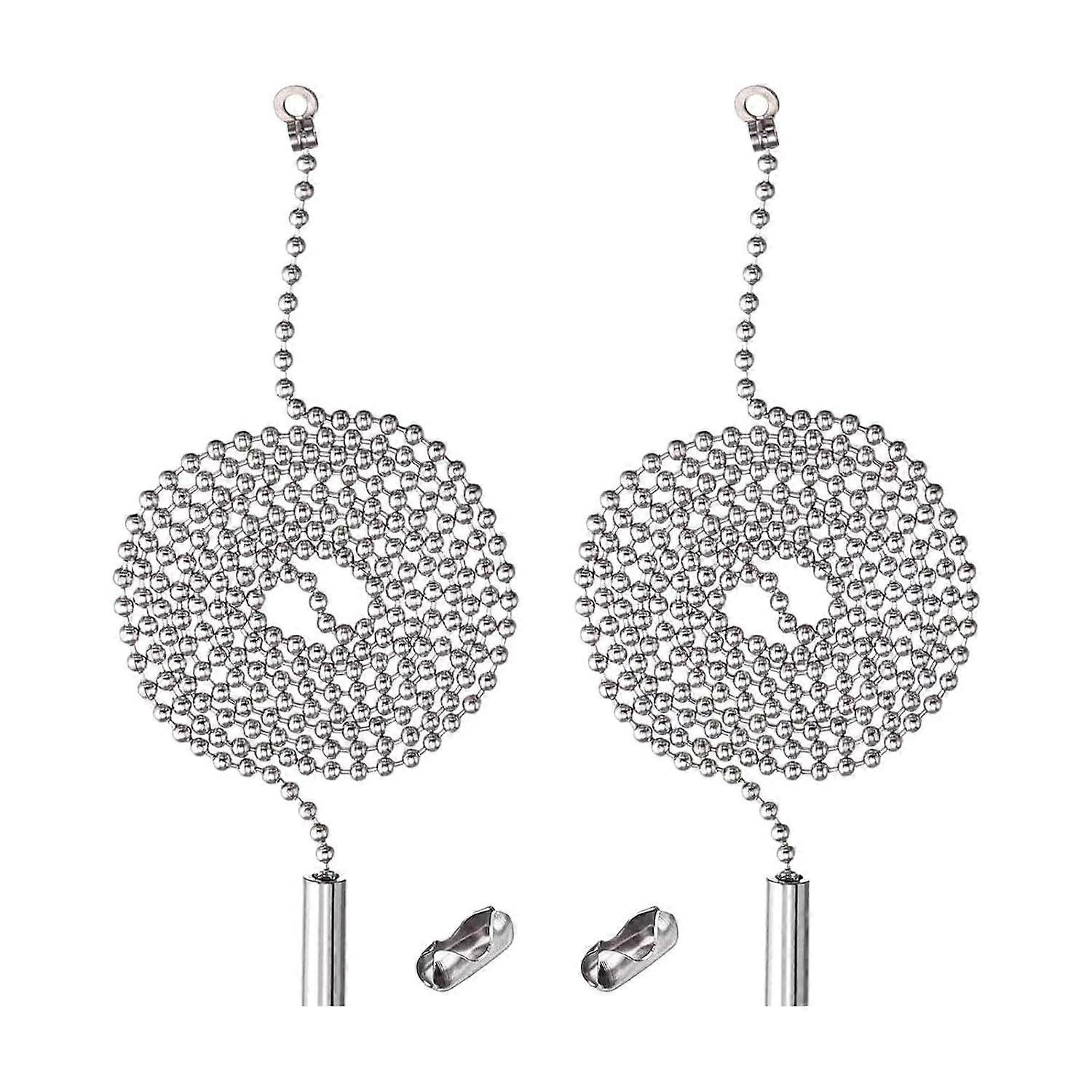 2pcs Ceiling Fan Pull Chain Strong Bearing & Rustproof Beaded Extension Chains