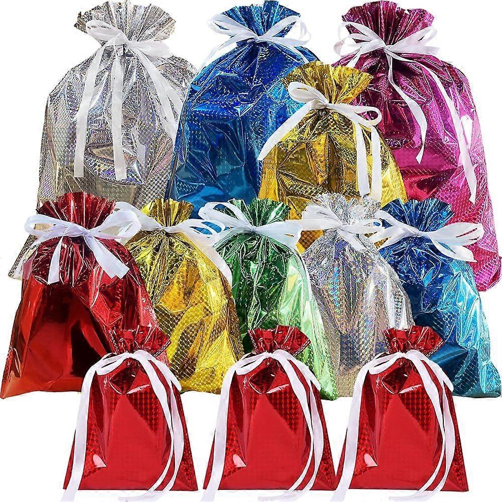 Gift Drawstring Gift Bags Multipack,12 Pack Large Reusable Solid Color Bag