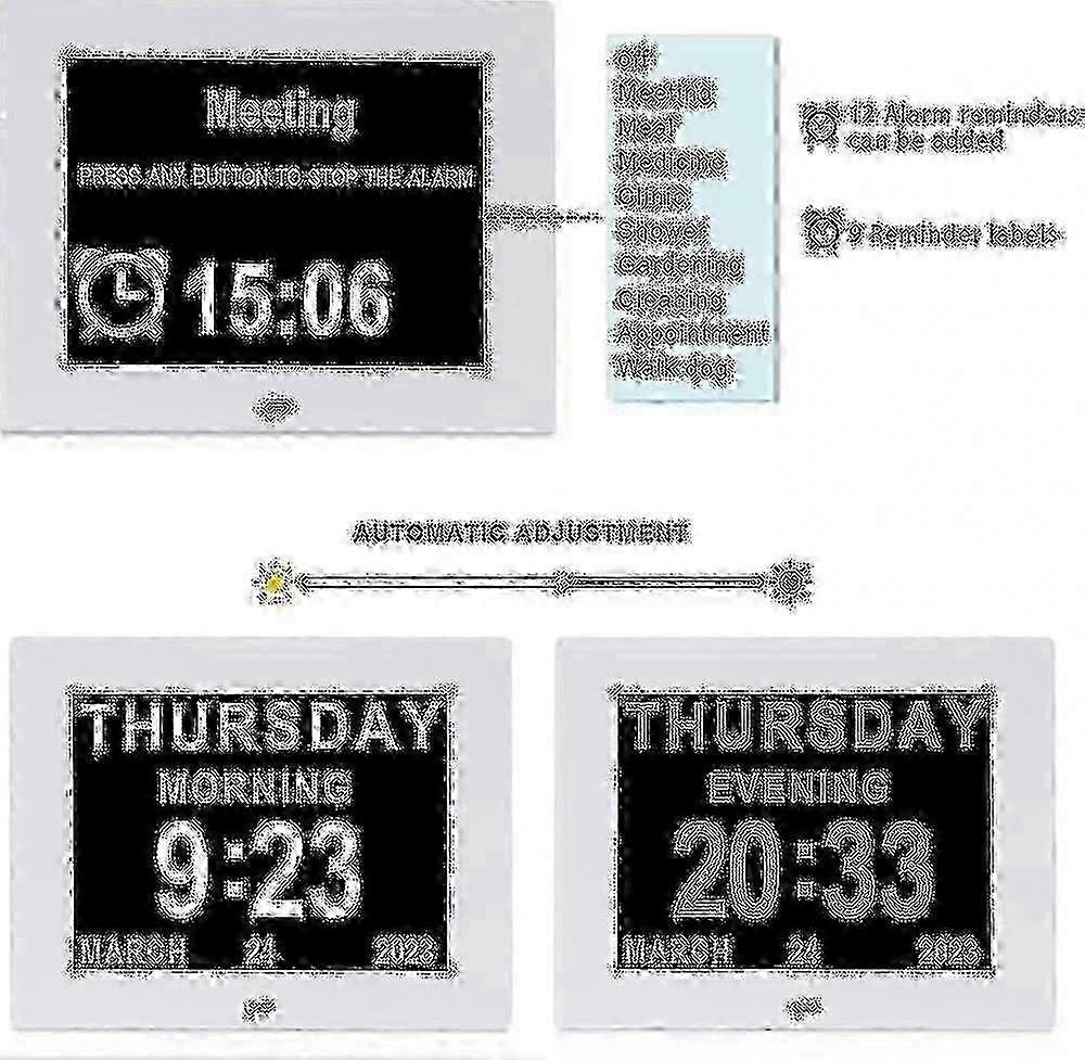 Hot Large Digital Calendar Clock Designed for Seniors with Alzheimer's and Dementia Featuring Day and Date Display (7 Inches)