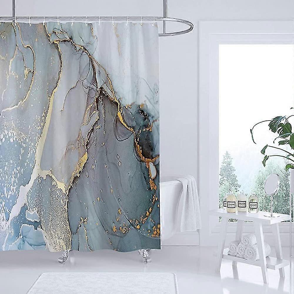 Abstract Shower Curtain, Creative Artwork Print for Bathroom Decor, Stall Size Blue Shower Curtain, Extra Long and Wide 180*180CM