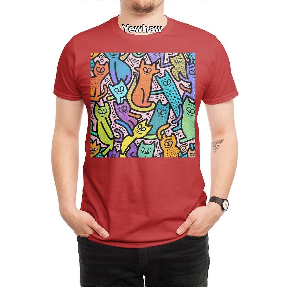 Retro Cat Graffiti Art T-paita