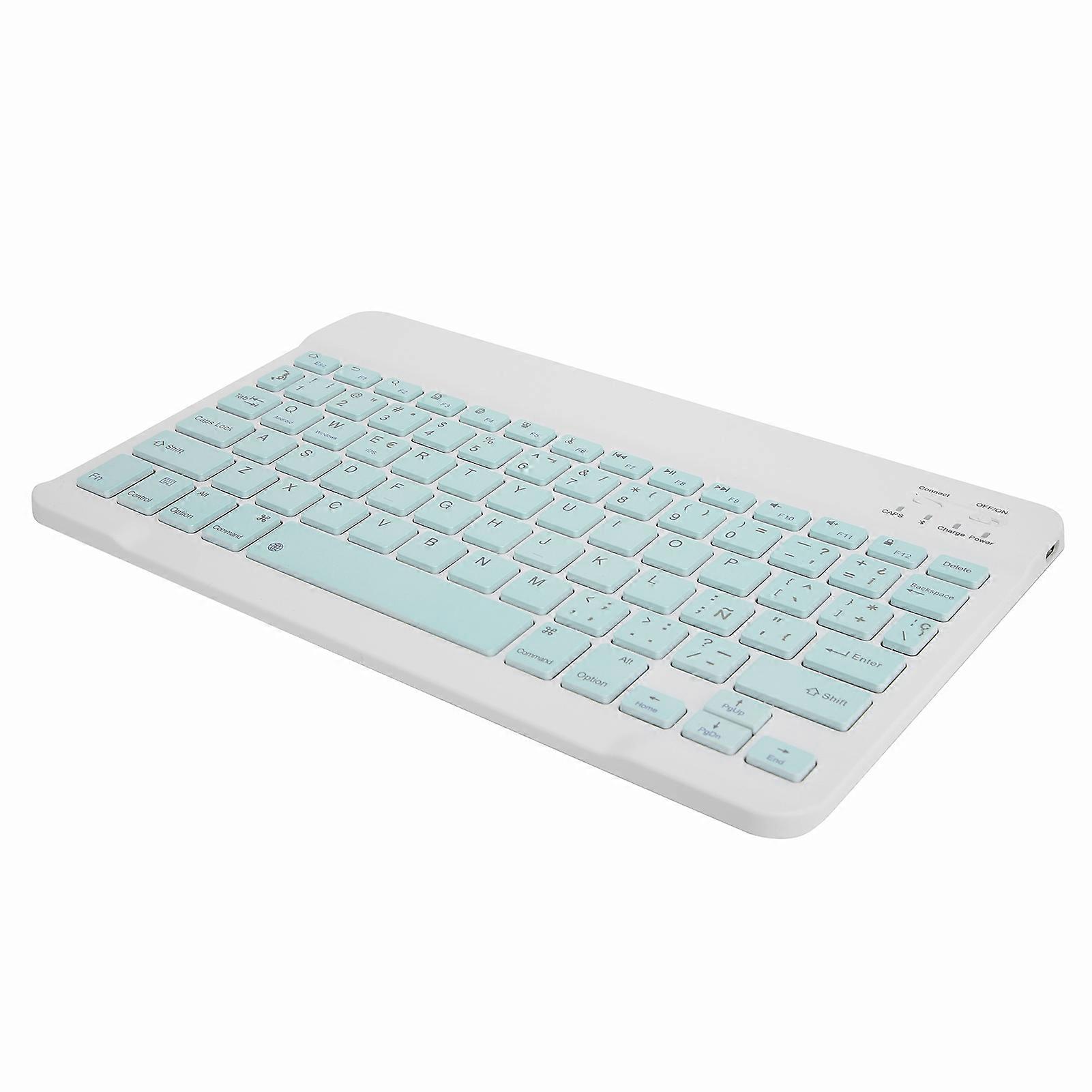 Wireless Bluetooth Keyboard Keycaps Typewriter Compatible with Universal Device 10inLight Green Spanish