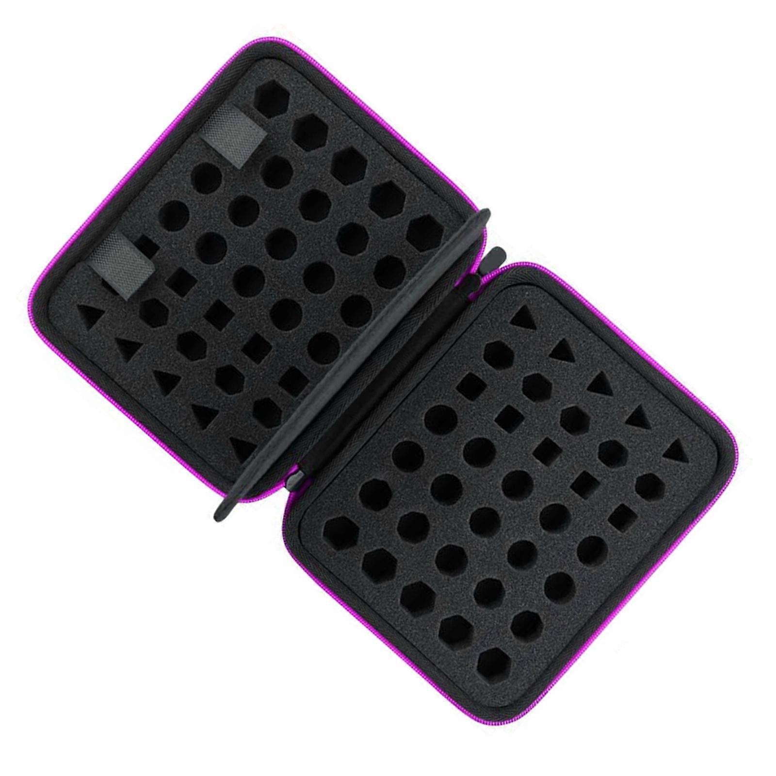 Fashion Polyhedral Dices Display Case Hexagonal Dices Jewelry Storage Box for Easy Transport and Organization  Purple