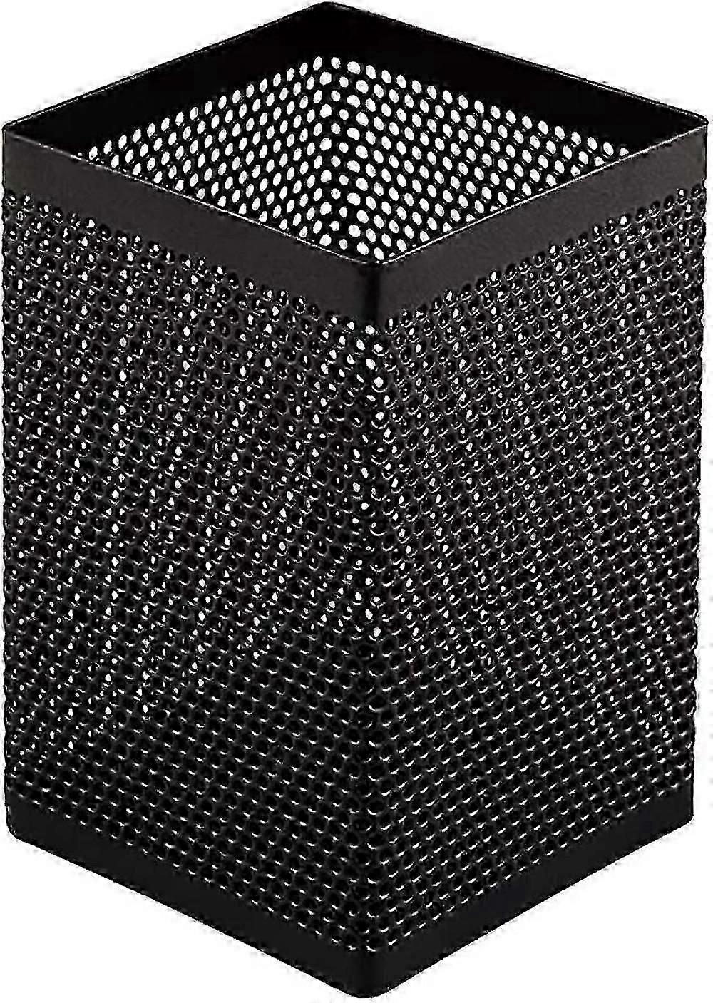 מחזיק עט רשת מחזיק עיפרון מתכתי, ריבוע שחור 1 חבילה