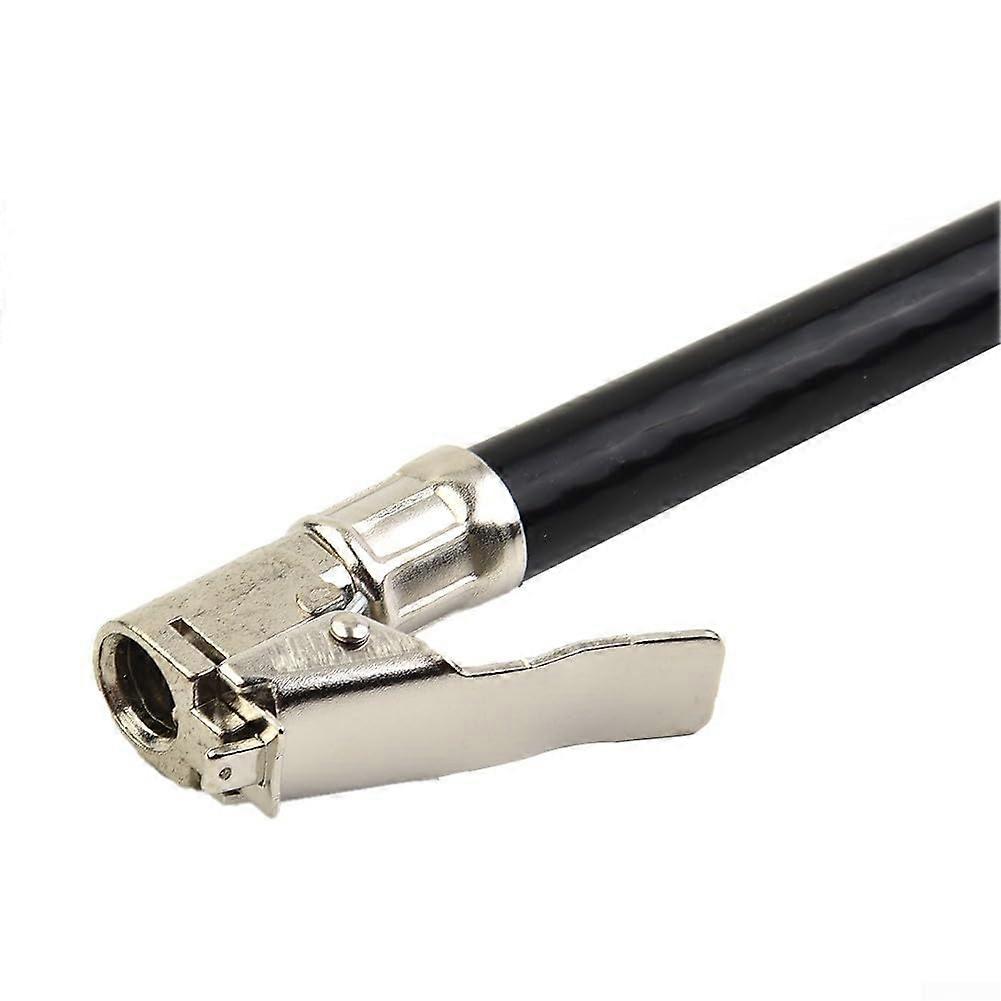 Air Tyre Inflator Hose With Pressure Gauge, Quick Deflate, 375mm Flexible Rubber Alloy Connector For Car Tire Accessory