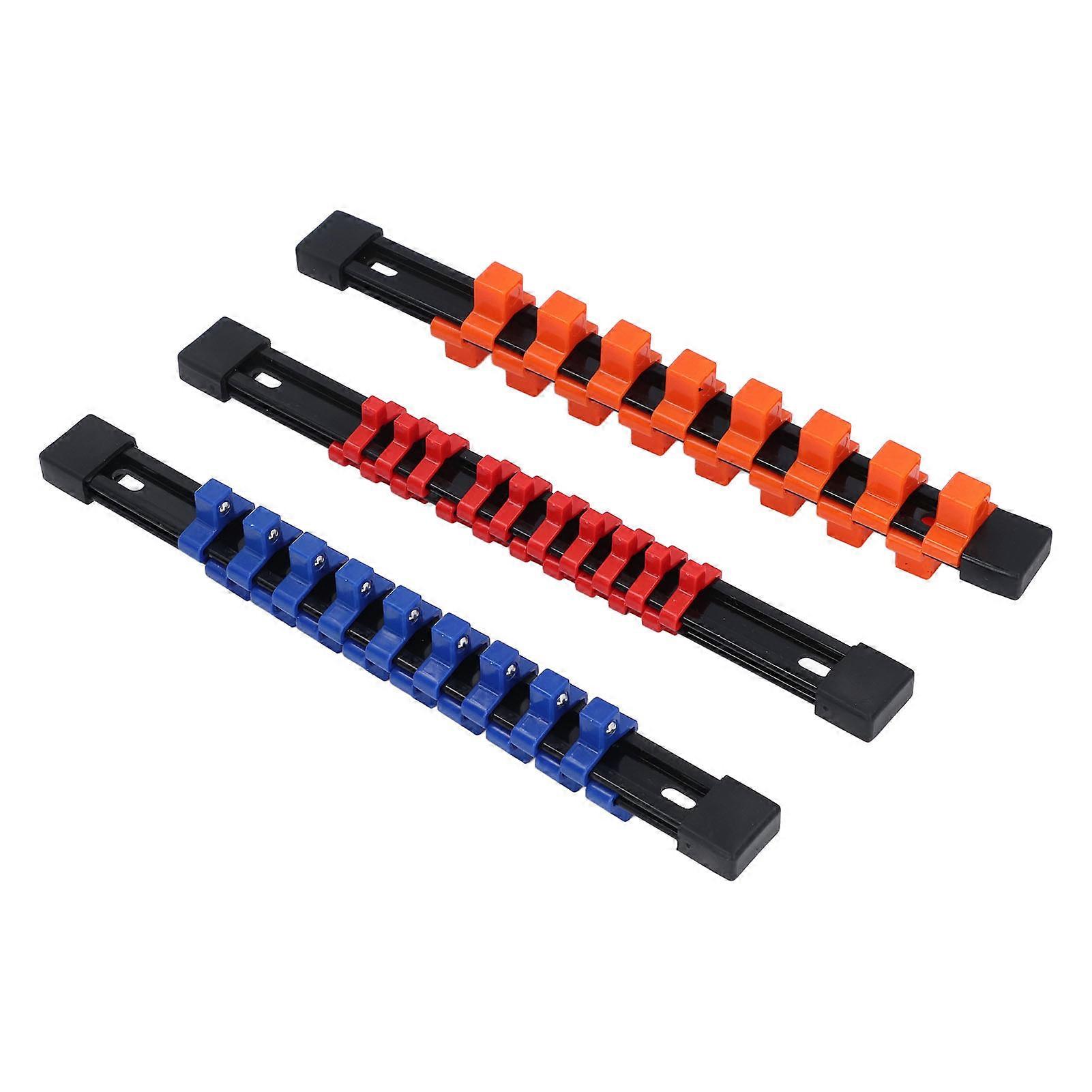 3 Pcs Socket Organizer Tray Double Sided High Strength Plastic Socket Rail Holder