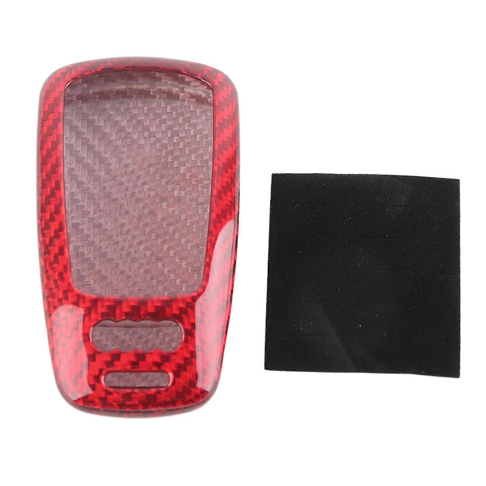 Carbon fiber key case for A4L TT - Protective cover shell red