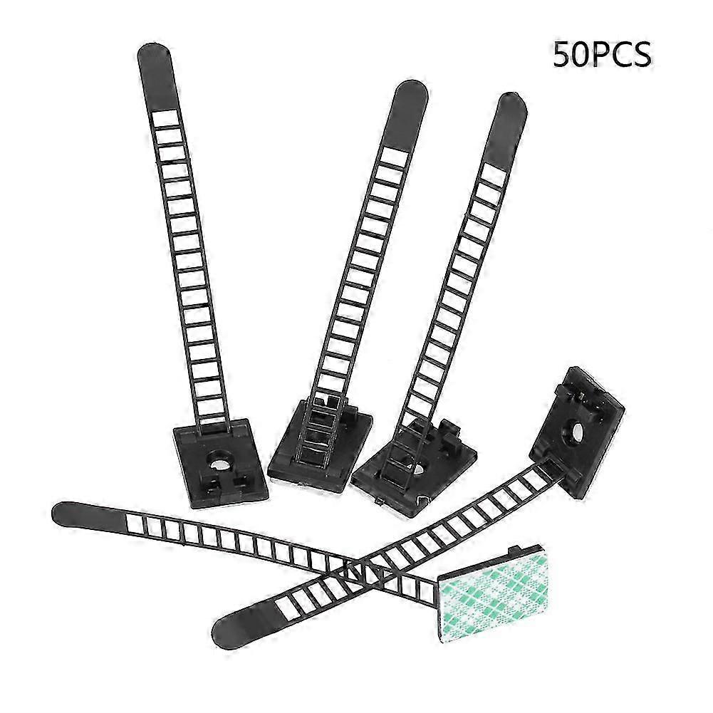 Cable Clips For Car Wire Management - 50pcs Black Adjustable Fastening