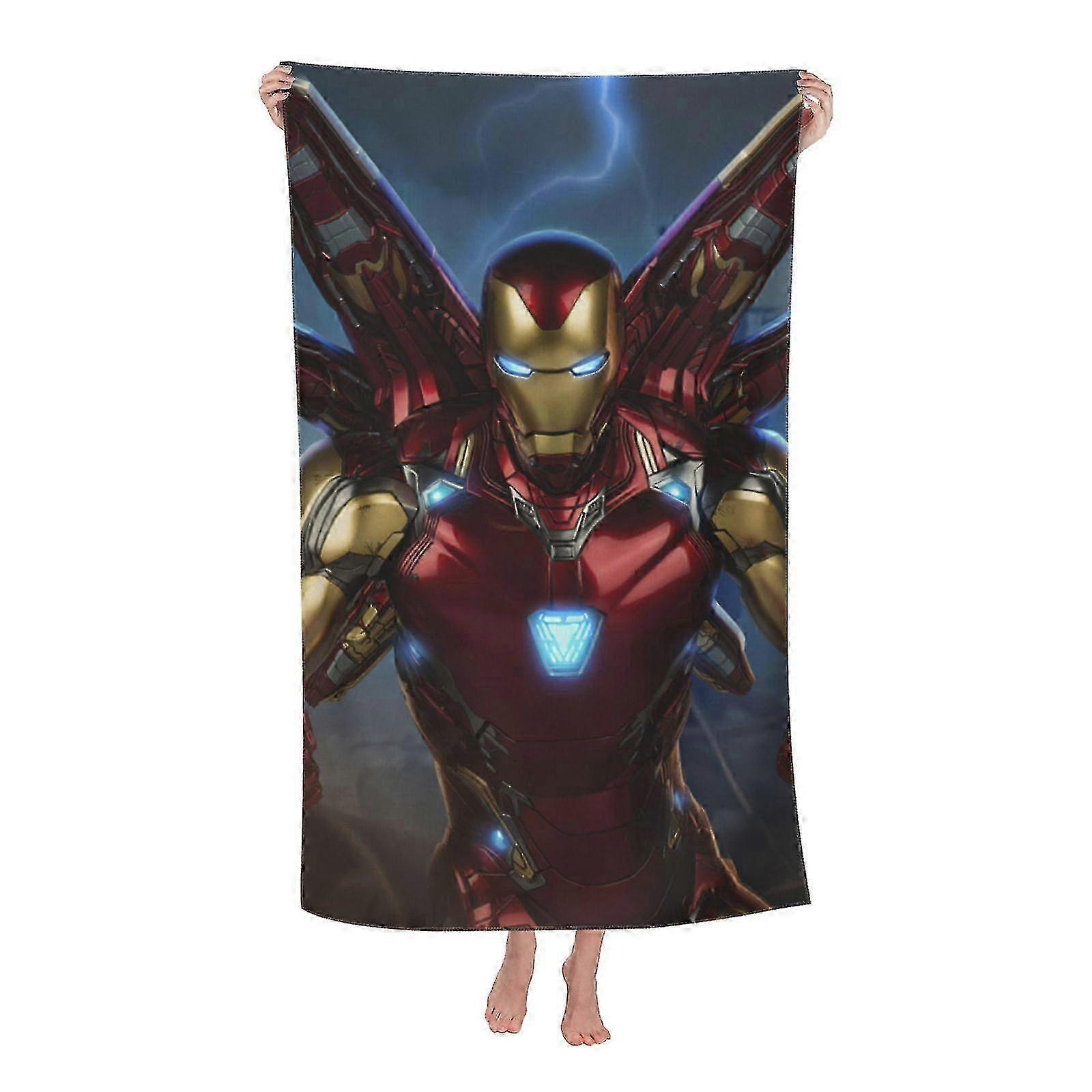 Iron Man Beach Towel, Microfiber Sand Free Bath Towel, Super Absorbent Towel, Quick Dry Large Lightweight Towels for Bath Swimming Pool Trav