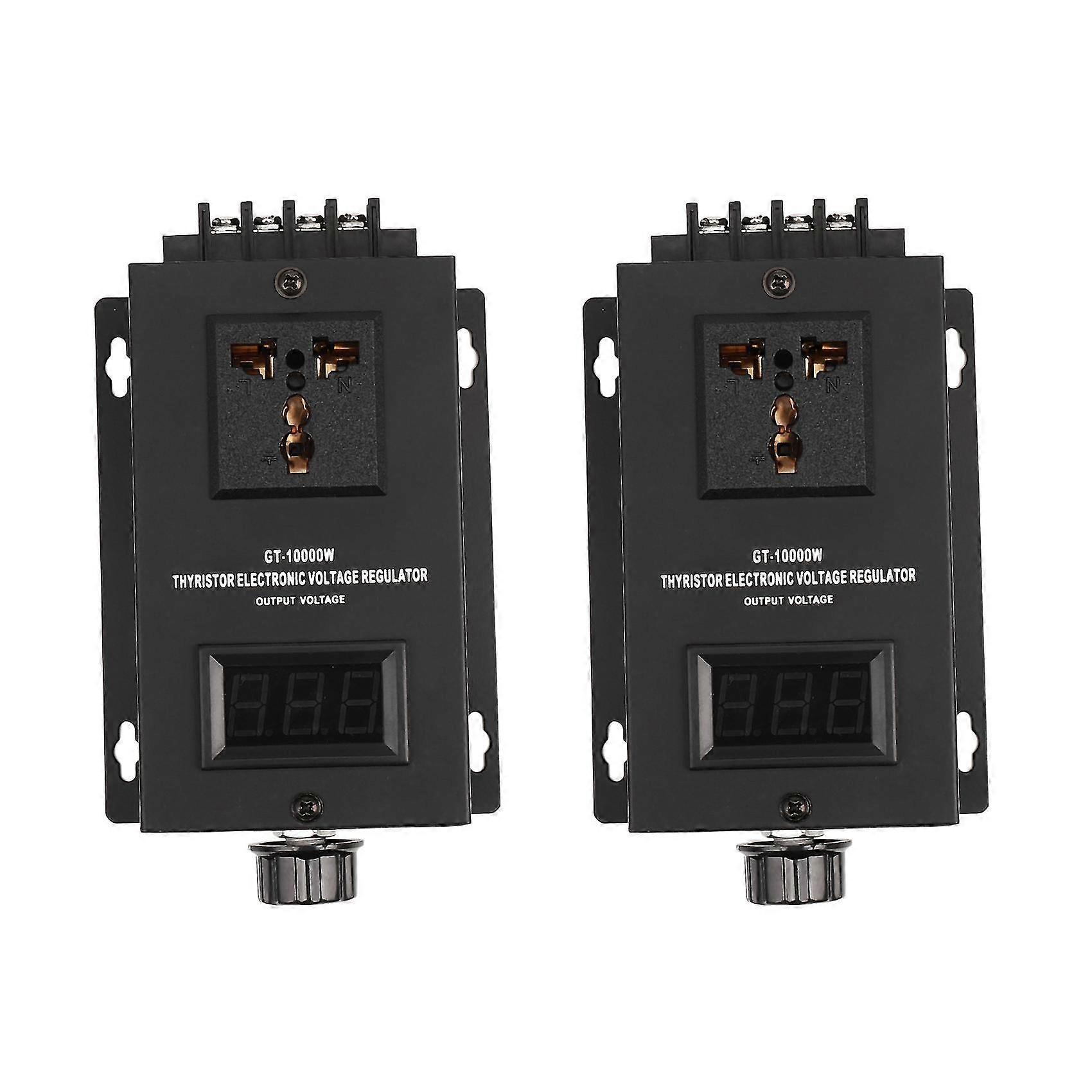 2x Ac 220v 10000w Electronic Voltage Regulator Temperature Speed Adjust Controller Dimming Dimmer T