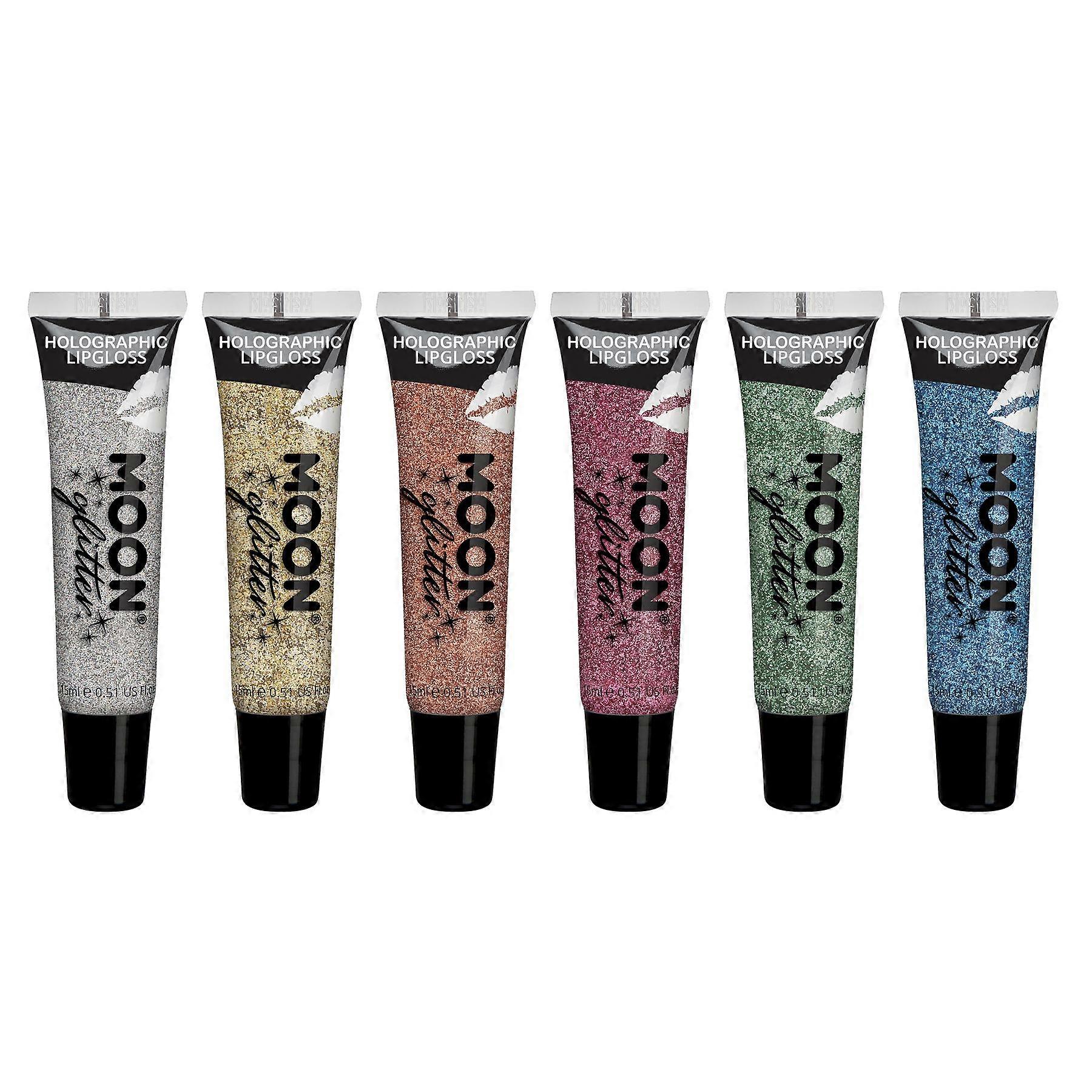 Moon Glitter - Brillant à lèvres holographique - Ensemble de 6