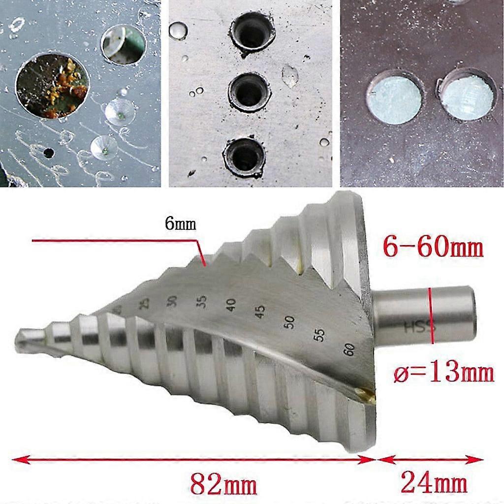 WJSXC 4241 Hole Step Groove Step Drill Bit Large Step 12 Step 6mm-60mm Multicolor