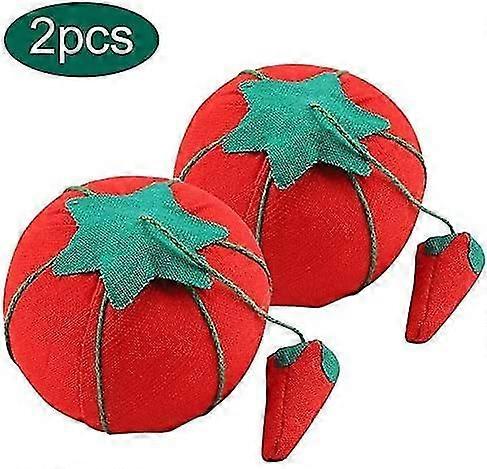 针垫，2 件/套 布料红色可爱番茄球形针针垫针垫，5cm