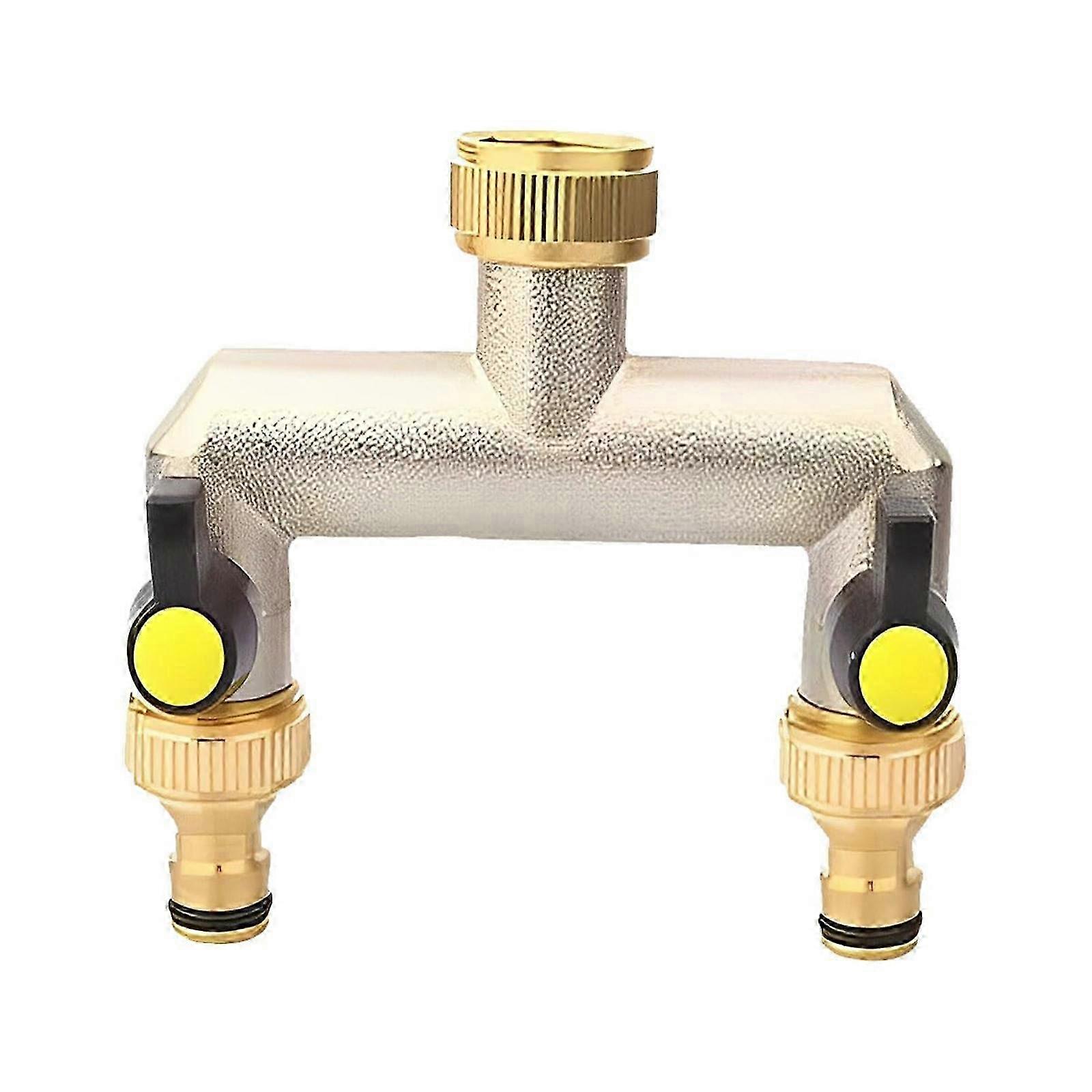Practical Double Control Garden Faucet Adapters with Portable Sturdy Brass Construction and Rustproof Easy Installion  Black Edition 1110