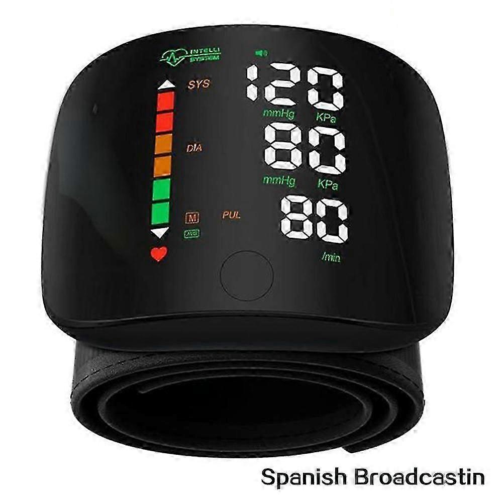 Rechargeable Wrist Blood Pressure Monitor - Large Screen, Voice Broadcast, Accurate Readings For Home Travel Use, For All Ages