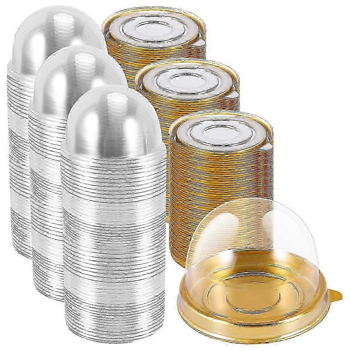 Clear Plastic Mini Cupcake Boxes - 150 Pcs Individual Container for Cupcakes & Muffins