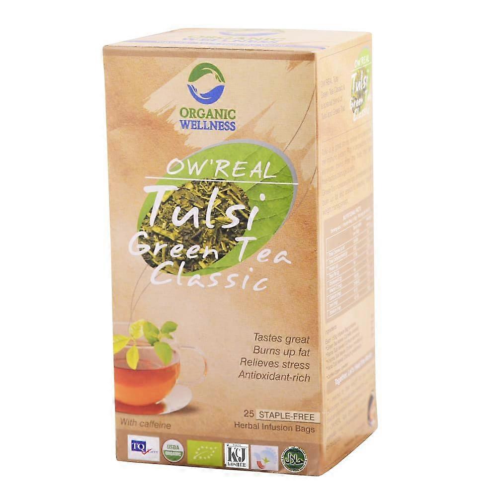Классический зелёный чай с Тулси (25 пак, 1.55 г), Real Tulsi Green Tea Classic,  Organic Wellness