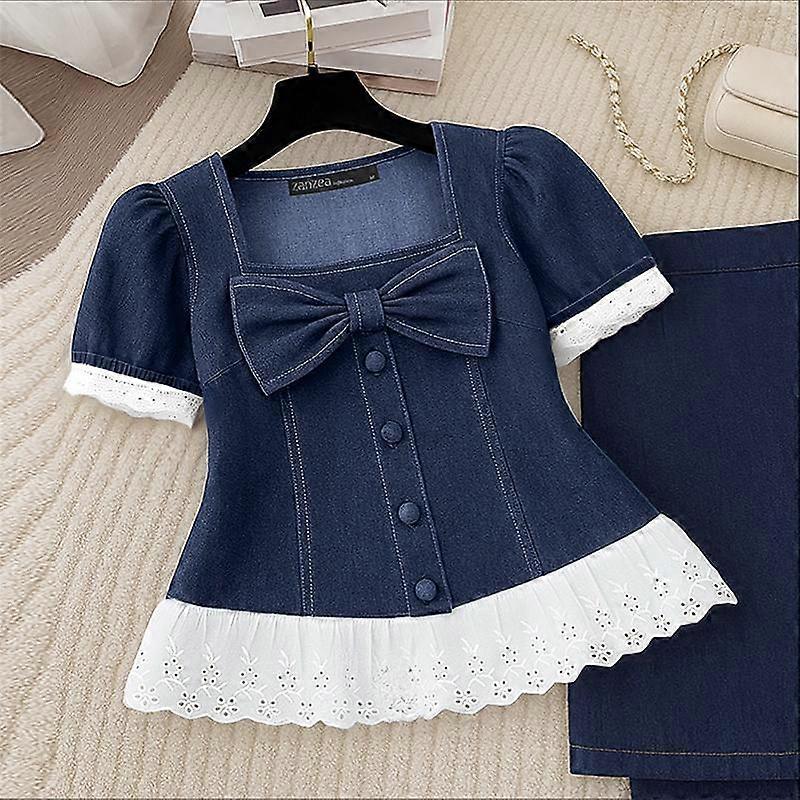 ZANZEA Women Square Collar Casual Short Sleeve Patchwork Blouse